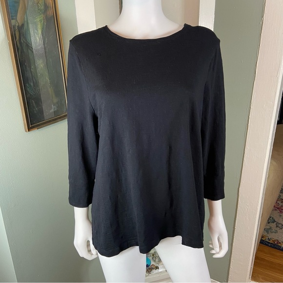 Chico's Tops - Chico's Size 3 Cotton Modal Black Long 3/4 Sleeve Top Shirt Blouse